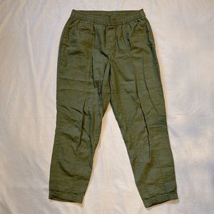 Green linen pants